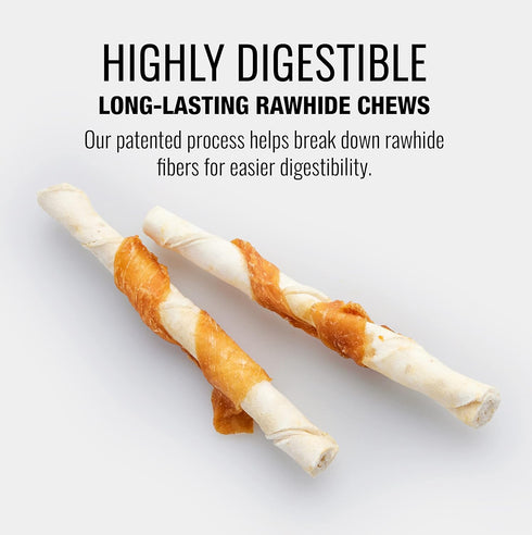 Good ‘n’ Fit Twist Sticks Made with Real Venison, 15 Count, Highly Digestible Rawhide Chews