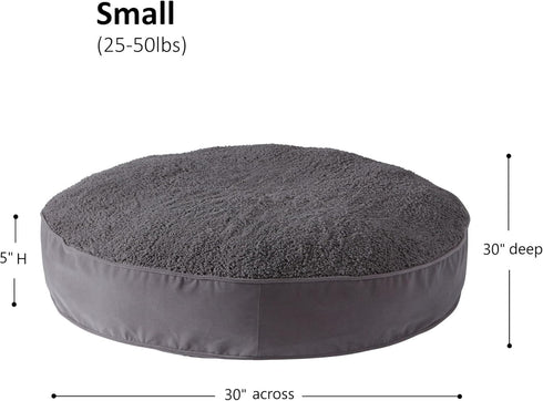 Happy Hounds Scout Deluxe Round Pillow Style Dog Bed, Small (30 x 30 in.), Pewter