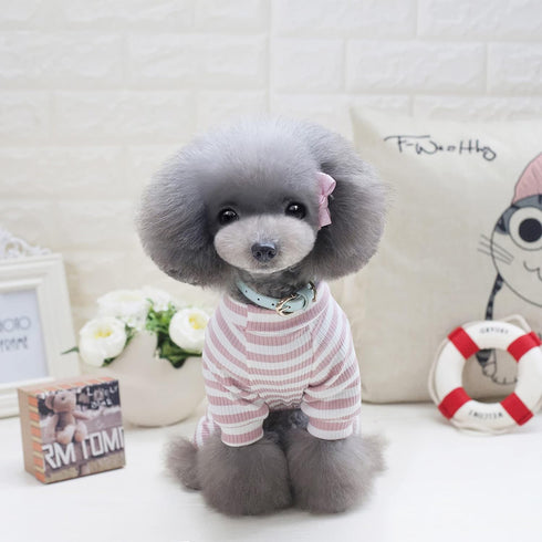 Dogs PJS Clothes for Small Dogs - Girl Puppy Pajamas Long Sleeved Onsie Warm Coats Jumpers Outfits