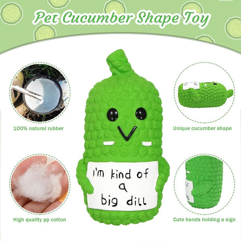 Pickle Squeaky Dog Toys, Funny Latex Chew Toys for Teething Puppies, Mild Chewing for Small, Medium, Large Dogs