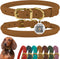 BronzeDog Rolled Leather Dog Collar - Adjustable Soft Round Collars with QR ID Tag for Small Medium Large Dogs