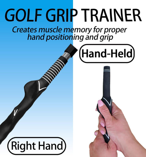 Golf Swing Trainer Aid to Improve Hinge, Forearm Rotation, Shoulder Turn and Grip, Portable Collapsible Swing Trainer