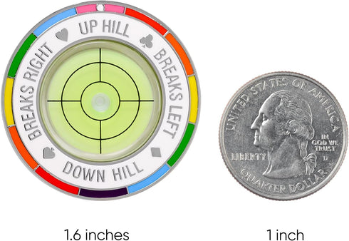 Green Reader Ball Marker with Gift Box, Golf Putting Alignment Reader & Bubble Level Tool