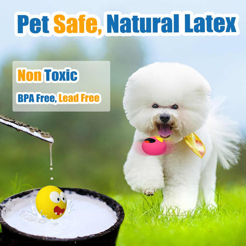 Squeaky Dog Toy for Small Dogs, Rubber Latex Puppy Toys, Soft Smile Face Squeaky Balls for Mini, Small Breeds
