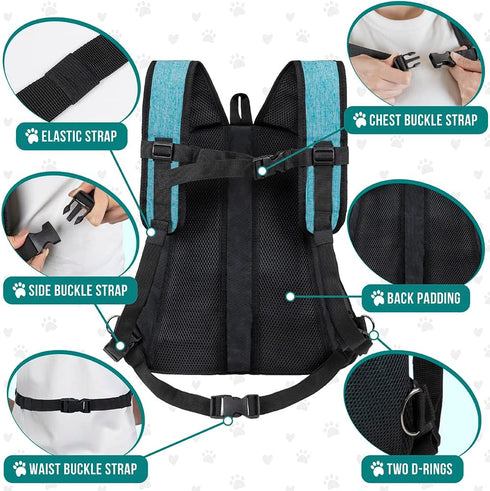 Backpack 10 lbs, PetAmi Front Carrier for Dogs and Cats, Adjustable Ventilated Pet Chest Carrier for Hiking Camping