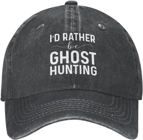 Funny Cap I'd Rather Be Ghost Hunting, Cute Women Baseball Cap Hat