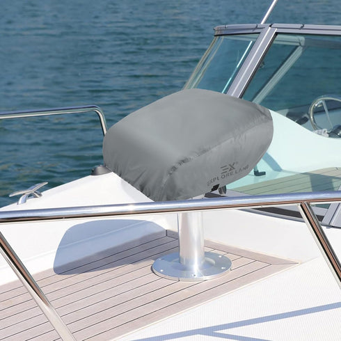 600D 18W 20D 14H inch, Explore Land Boat Folding Seat Cover - Waterproof Heavy Duty Boat Folding Chair Cover - x x Grey