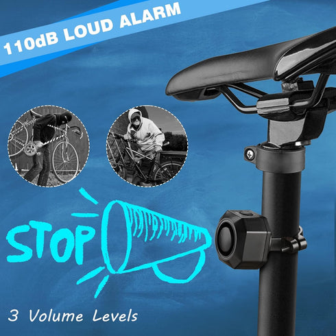 WSDCAM Rechargeable Electric Bike Horn Alarm, 110dB Loud Waterproof Bicycle Horn with Vibration Alarm