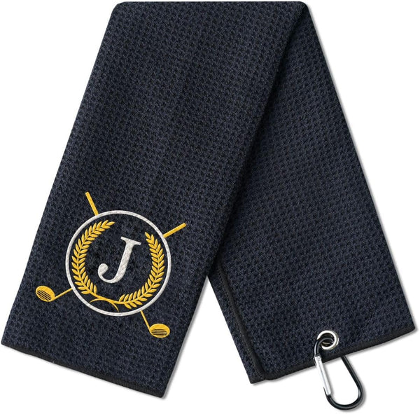Monogrammed Golf Towels Gift - 16”x 24” Microfiber for Golf Bags, Men Women, National Golf Day, Birthday, Christmas,