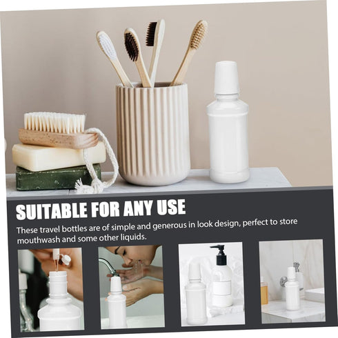 6pcs Portable Mouthwash Bottle Compact Travel Plastic Containers for Mouthwash Durable Pet Material Space-saving Design