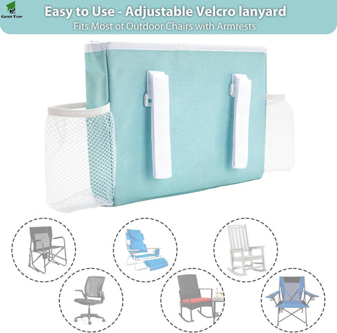 GEERTOP Portable Beach Cup Holder Ultralight Outdoor Chair Armrest Cup Organizer Water Bottle Holder for Beach Chair