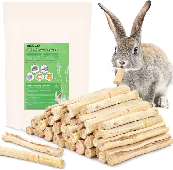 Bissap 700g/1.5Ib Sweet Bamboo Chew Sticks for Rabbits, Bunny Chewing Sticks for