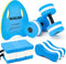 NEAGLORY 5 Pieces Water Aerobics Set, Aquatic Exercise Pool Fitness Equipment with Foam Dumbbell, Swim Kickboard, Pull