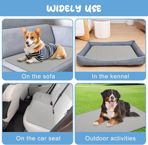 Buvlnee Summer Dog Cooling Mat Washable Ice Silk Self Cool Pad for Small Medium Large Dogs and Cats, Pet Sleeping Pad