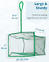 Pawfly Aquarium Fish Net with Braided Metal Handle Square Net with Soft Fine Mesh Sludge Food Residue Wastes Skimming Cleaning Net for Fish Tanks Small Koi Ponds and Pools by Pawfly