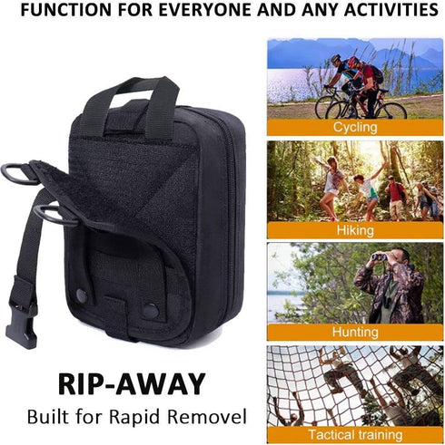 Ifak Trauma Kit, 74 Piece Tactical First Aid Supplies, Molle Pouch, Refill for Camping Hiking Travel