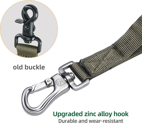 Excellent Elite Spanker Tactical Bungee Dog Leash, Adjustable Military Leash with Quick Release & 2 Control Handles
