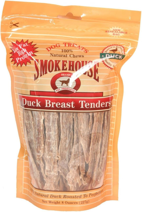 Smokehouse 100% Natural Duck Breast Tenders Dog Treats, 8-Ounce
