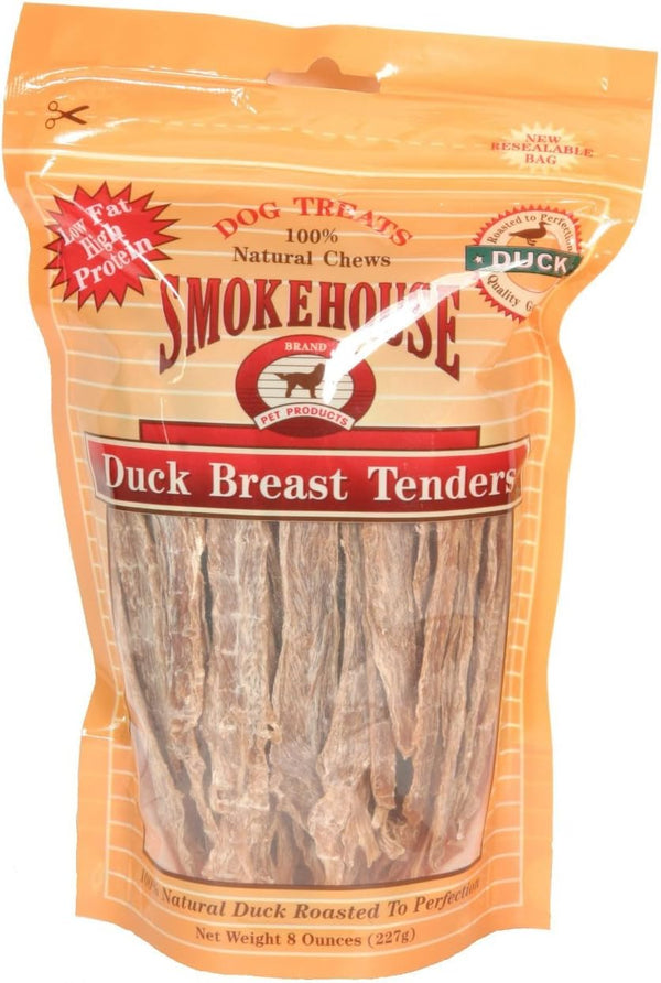 Smokehouse 100% Natural Duck Breast Tenders Dog Treats, 8-Ounce