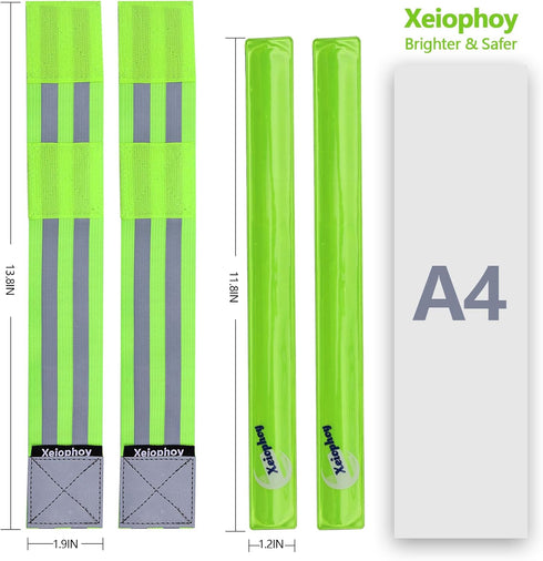 Reflective Band for Night Running Walking, 6 PCS Premium Reflective Bands for Arm/Wrist/Ankle/Leg, High Visibility Reflective Running Gear Adjustable for Men and Women