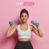 HolaHatha Neoprene Dumbbell Weight Set with Rack, 2, 3, 5, 8, and 10 Pound for Home Exercises