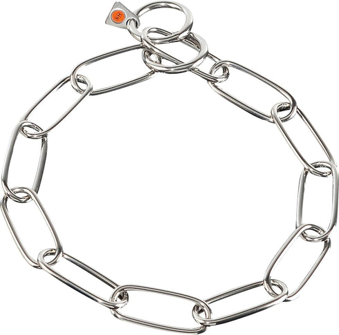 Herm Sprenger Stainless Steel Long Link Chain Collar - 4 mm x 21 Inches