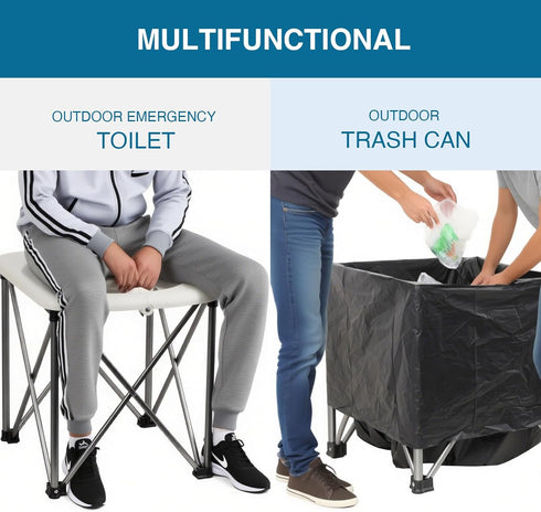 Compact Foldable Portable Toilet for Outdoor Adventures - Ideal for Camping & Travel