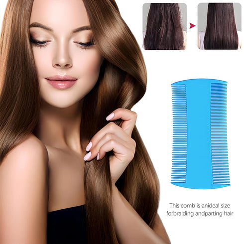 Double-Sided Pet Grooming Comb Set, 6-Pack Flea and Lice Combs with Rounded Teeth, Professional Dematting Tool