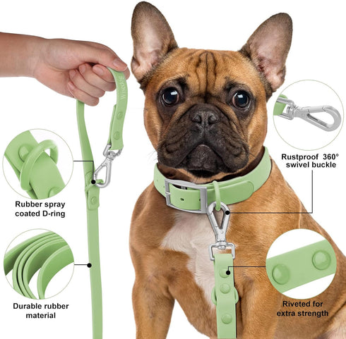 Wisedog Waterproof Standard Dog Leashes - 5 ft/6 ft Adjustable with 2 Hooks for Traffic Control Safety for Small,