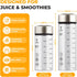12 oz 4 Pack Sursip Glass Juice Bottles Wide Mouth Bottles with Stainless Steel Lids Leakproof, BPA Free