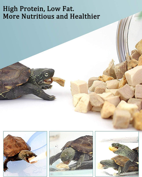 3 in 1 Meat Turtle Food - Natural Freeze Dried Human-Grade Chicken, Duck & Fish Treats