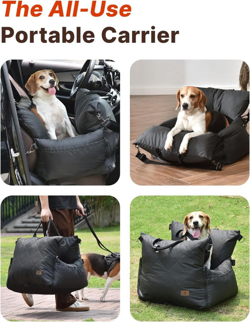 25 lbs, PET MARVEL Dog Car Seat for Small Dogs Up to Pet Booster Seat & Travel Carrier with Safety Leash and Thick