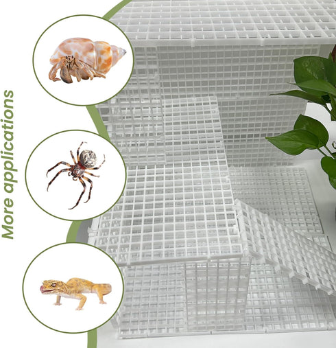 Wzttdm Hermit Crab Climbing Toys with Ties, Hermit Crabs Climbing Wall, Hermit Crab Habitat Accessories, DIY Mesh