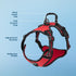 Voyager No Pull Dog Harness for Large Dogs, Adjustable Soft Pet Harness with Dual Leash Attachments, Red Lattice Nylon,