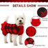 Dog Sweater Dress, Plaid Knitwear for Small Medium Dogs, Warm Turtleneck Pullover with Leash Hole for Christmas (Red,