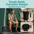 350 lbs SereneLife Portable Camping Toilet Foldable Travel Potty with Adjustable Height, Up to Capacity, Lid, Non-Slip