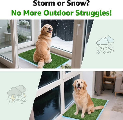 2 Packs (18" 28") Artificial Pet Pee Grass Mat for Puppy, Pet Turf Fake Grass Replacement Pad for Dog Potty Training