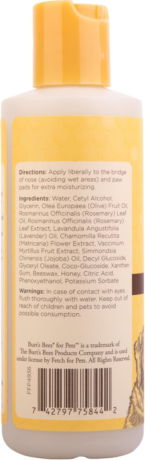 4 Oz BURT'S BEES FOR PETS Dog Paw and Nose Lotion with Rosemary and Olive Oil, Moisturizing Paw Balm for Dry Cracked