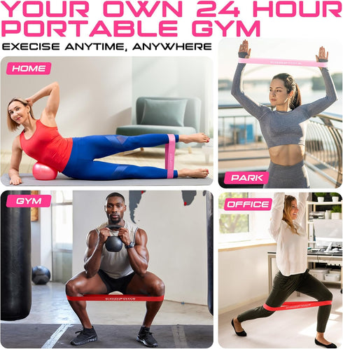Resistance Bands for Working Out, Exercise Bands for Women & Men, Latex Elastic Bands for Yoga, Pilates, Fitness, Home
