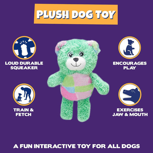 Pet Factory Logical Pet Patchwork Squeaky Plush Dog Toy, Randomly Selected - Bear or Elephant