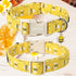 ARING PET Bees Dog Collar, Cute Adjustable Yellow Bees Print Pet Collars for Small Medium Large Dogs
