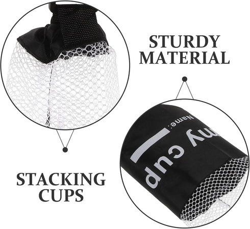 HANABASS Multifunctional Mesh Drawstring Stacking Cup Bag for Sport Stacking Games and Breathable Foldable Storage