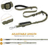 Tactical Dog Leash Heavy Duty - 4-6ft No Pull Bungee for Medium Large Dogs with Comfortable Padded Double Handle, Green