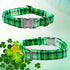St. Patrick's Day Dog Collar by Lionheart glory, Green Plaid Adjustable Heavy-Duty Collar for Small Female Dogs