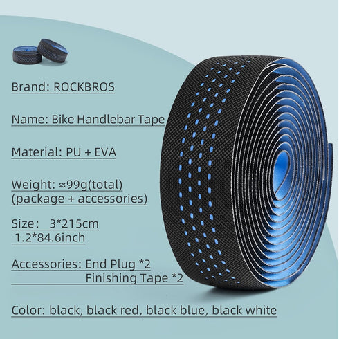 ROCKBROS Bike Handlebar Tape - Grip Tape for Road Bike, Bicycle Handlebar Wrap (Red)
