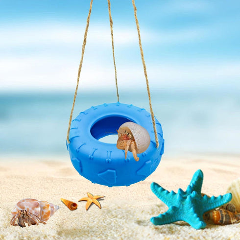 MAGNEECH Colours Hermit Crab Tire Swing,Suction Cup Hook Climbing Toy,Hermit Crab Terrarium Accessories