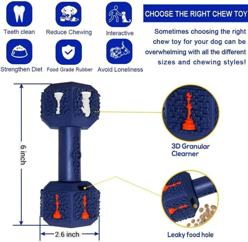 Dog Chew Toy for Aggressive Chewers, Interactive Dental Toy for Training and Cleaning Teeth for Small Medium Dogs