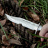Mossy Oak Fixed Blade Bowie Knife, 2-Piece Hunting Knife with Leather Handle and Laser Pattern Sheath Included