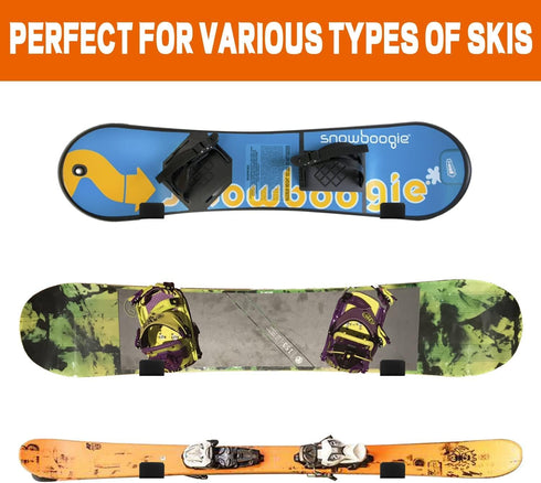 Poskad Ski Wall Mount Display, Snowboard Wall Rack, Solid Aluminum Shelf Brackets for Home and Garage Storage