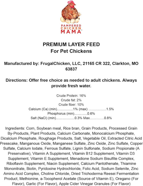 (10 Pampered Chicken Mama Chicken Feed Mash - Premium Layer Feed Pellets - High Protein & High Calcium Chicken Grower